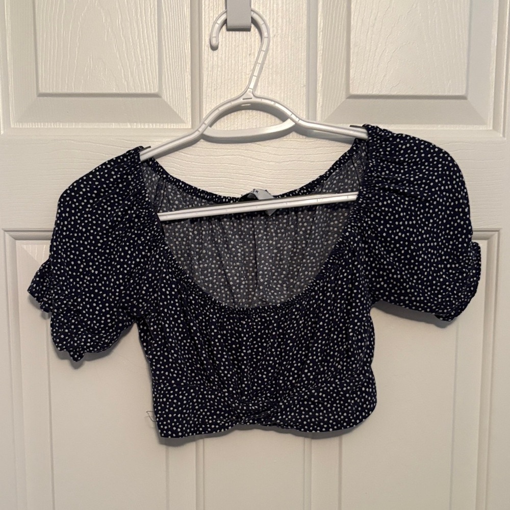 Hollister Black and White Polka Dot Blouse